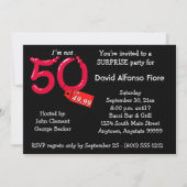 Rote Blase Letter 50 th Birthday Celebration Einladung (Rückseite)