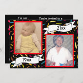 Rote Blase Letter 50 th Birthday Celebration Einladung (Vorne/Hinten)