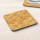 Rote Blasen auf Gold Abstrakt Untersetzer (Linke Seite)