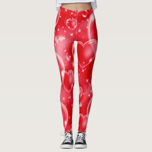Rote Blasen-Herzen Süß Mädchenhaft 90er Leggings