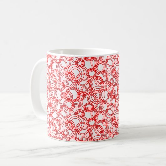 Rote Blasen Kaffeetasse (Vorderseite Links)