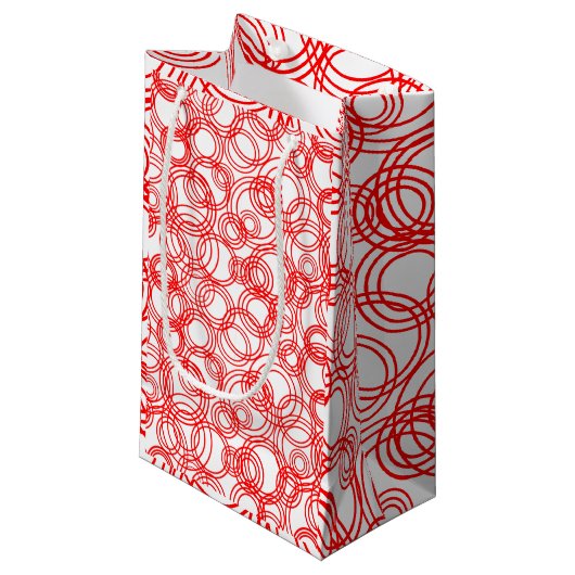 Rote Blasen Kleine Geschenktüte (Vorderseite Schrägansicht)