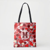 Rote Blasen Muster mit Ihrem Monogramm Tasche (Vorderseite)