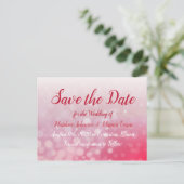 Rote Blasen Save the Date Postkarte (Stehend Vorderseite)