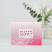 Rote Blasen verblasst glühende Hochzeitstiche RSVP Einladungspostkarte (Stehend Vorderseite)