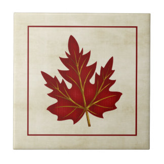 Rote Blatt-Herbstsaison-themenorientierte Fliese