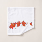 Rote Blätter, Ahorn-Blätter, Herbstfarben Badhandtuch Set (Waschlappen)