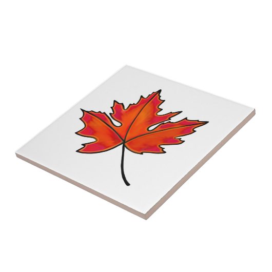 Rote Blätter, Ahorn-Blätter, Herbstfarben Fliese (Seite)