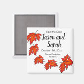 Rote Blätter, Ahorn-Blätter, Herbstfarben Magnet (Vorderseite/Rückseite)