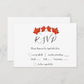 Rote Blätter, Ahorn-Blätter, Herbstfarben RSVP Karte (Vorne/Hinten)