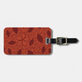 Rote Blätter auf Orange Gepäckanhänger (Vorderseite horizontal)
