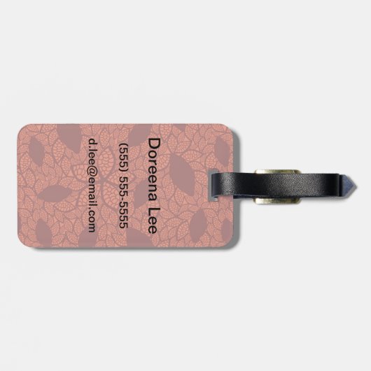 Rote Blätter auf Orange Gepäckanhänger (Rückseite horizontal)