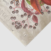 Rote Blätter Berries Fall Foliage Französisch Deco Seidenpapier (Ausschnitt)