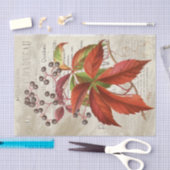 Rote Blätter Berries Fall Foliage Französisch Deco Seidenpapier (Handwerk)