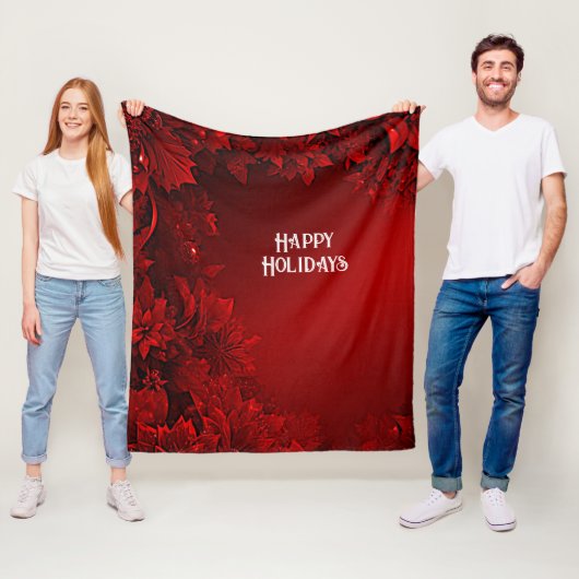 Rote Blätter Blumenstrauß Fleece Blanket (Beispiel)