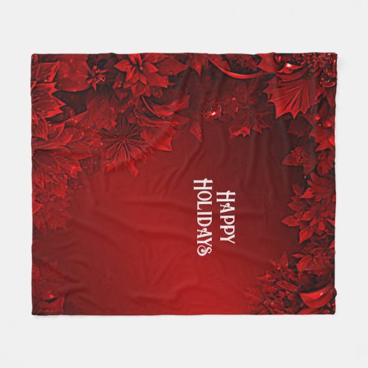 Rote Blätter Blumenstrauß Fleece Blanket (Vorderseite (Horizontal))