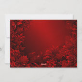 Rote Blätter Blumenweihnachtskarte Feiertagskarte (Rückseite)