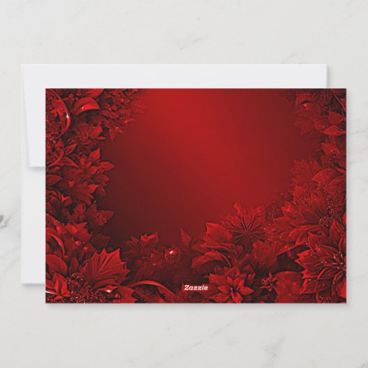 Rote Blätter Blumenweihnachtskarte Feiertagskarte (Rückseite)
