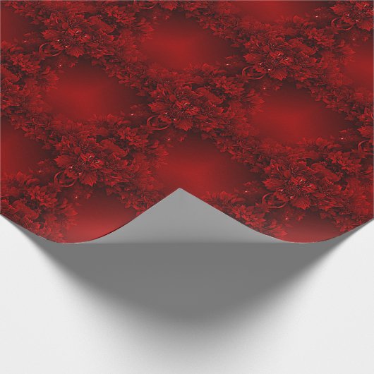 Rote Blätter Blumenzwiebelpapier Geschenkpapier (Ecke)