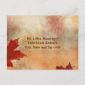 Rote Blätter Erntedank Postadresse Postkarte (Rückseite)