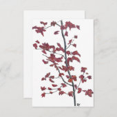 Rote Blätter Flat Danke Karte (Vorne/Hinten)