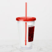 Rote Blätter Floral Holiday Acrylic Tumbler Acryltrinkbecher (Rechts)