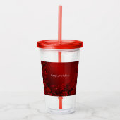 Rote Blätter Floral Holiday Acrylic Tumbler Acryltrinkbecher (Vorderseite)