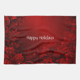 Rote Blätter Floral Holiday Küche Handtuch