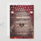 Rote Blätter Herbst Hochzeit im Herbst rustikale L Einladung (Vorderseite)