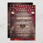 Rote Blätter Herbst Hochzeit im Herbst rustikale L Einladung (Vorne/Hinten)