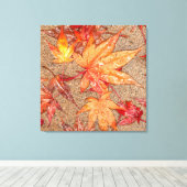 Rote Blätter im Regen Leinwanddruck (Insitu (Holzboden))
