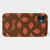Rote Blätter individuelle Name braun Case-Mate iPhone Hülle (Rückseite (Horizontal))