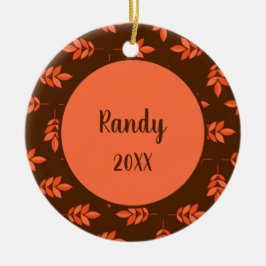 Rote Blätter individuelle Name braun Keramik Ornament