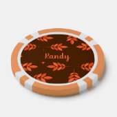 Rote Blätter individuelle Name braun Pokerchips (Einzeln)
