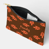 Rote Blätter individuelle Name braun Zubehörtasche (Offen)