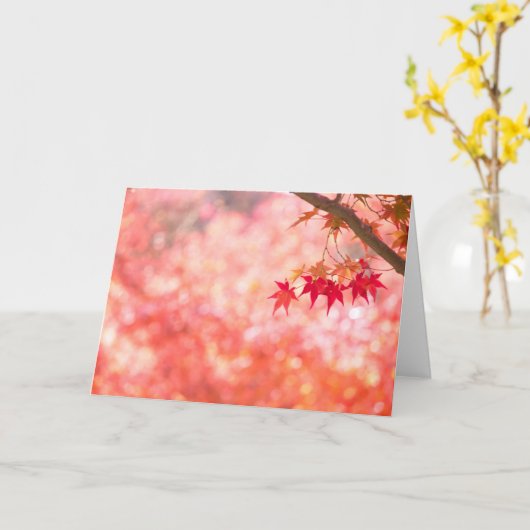 Rote Blätter Karte (Gelbe Blume)