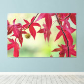 Rote Blätter Leinwanddruck (Insitu (Holzboden))