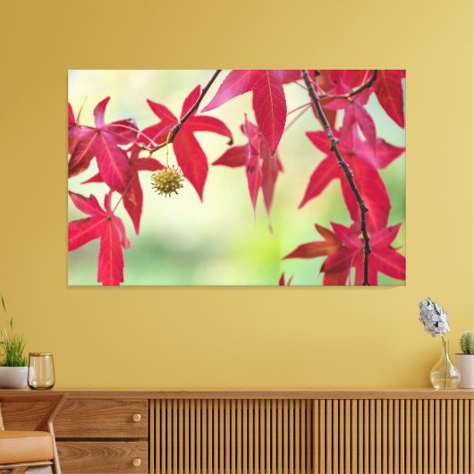 Rote Blätter Leinwanddruck (Insitu (Wohnzimmer))