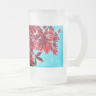 Rote Blätter Mattglas Bierglas