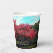 Rote Blätter Pappbecher (Rückseite)