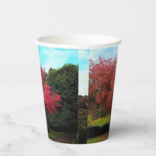 Rote Blätter Pappbecher (Rechts)