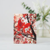 Rote Blätter - Postkarte (Stehend Vorderseite)