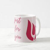 Rote Blätter und Nur für Sie Text Kaffeetasse (VorderseiteRechts)