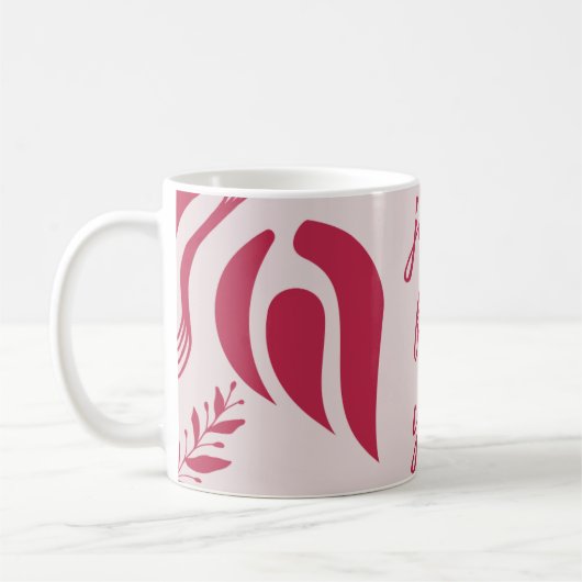 Rote Blätter und Nur für Sie Text Kaffeetasse (Links)