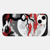 rote Blätter und Vollmond Case-Mate iPhone Hülle (Rückseite (Horizontal))