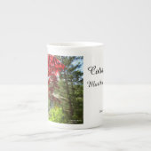 Rote Blätter und Walkway - Martha's Vineyard Porzellantasse (Vorderseite)