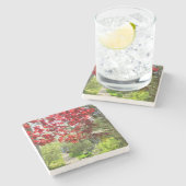 Rote Blätter und Walkway - Martha's Vineyard Steinuntersetzer (Seitenansicht)