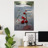 Rote Blätter verloren Poster (Heimbüro)