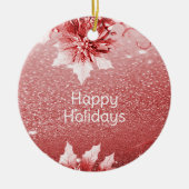 Rote Blätter Weihnachtsfeiertag Keramik Ornament (Vorne)