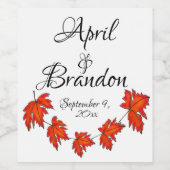 Rote Blätter Weinetikett (Einzelnes Label)